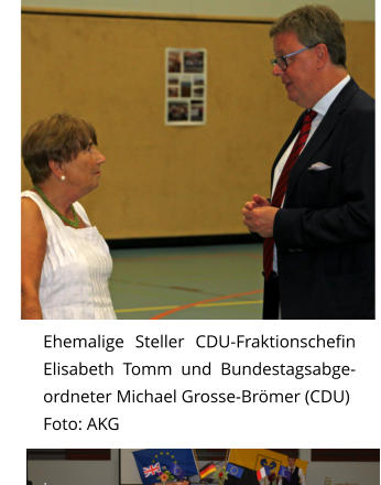 Ehemalige Steller CDU-Fraktionschefin Elisabeth Tomm und Bundestagsabge-ordneter Michael Grosse-Brömer (CDU) Foto: AKG  .