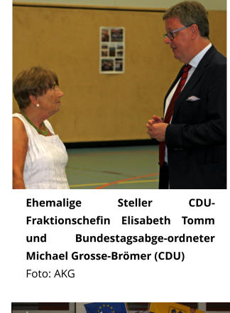 Ehemalige Steller CDU-Fraktionschefin Elisabeth Tomm und Bundestagsabge-ordneter Michael Grosse-Brömer (CDU) Foto: AKG  .